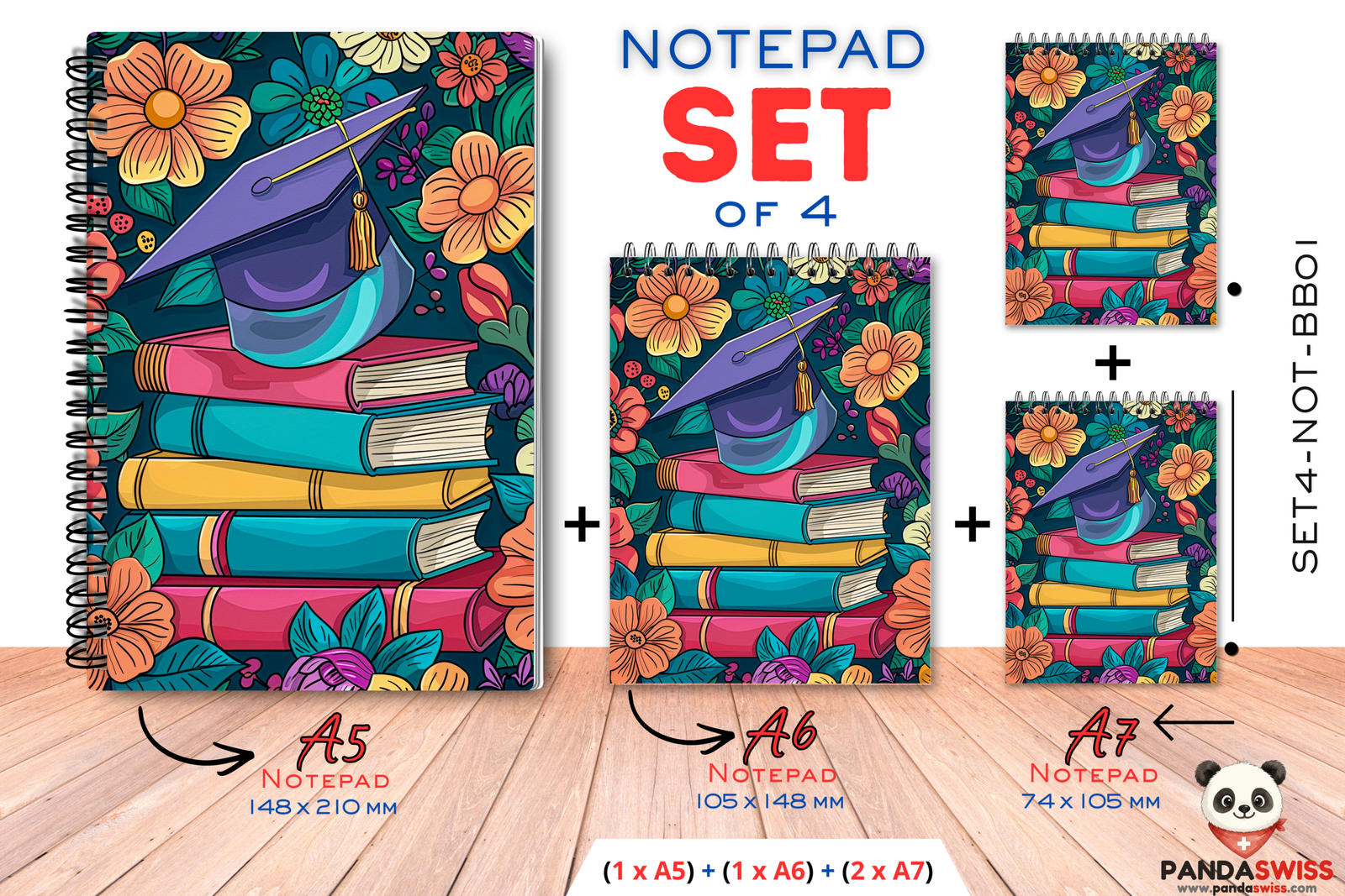 SET4-NOT-BB01 SET4-NOT-BB01 - Buch Blumen- Notizbuch - Görsel 1