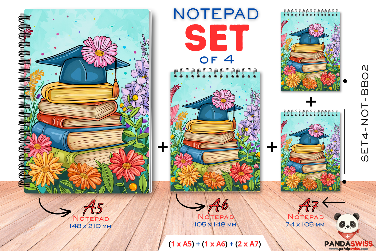 SET4-NOT-BB02 SET4-NOT-BB02 - Buch Blumen- Notizbuch - Görsel 1