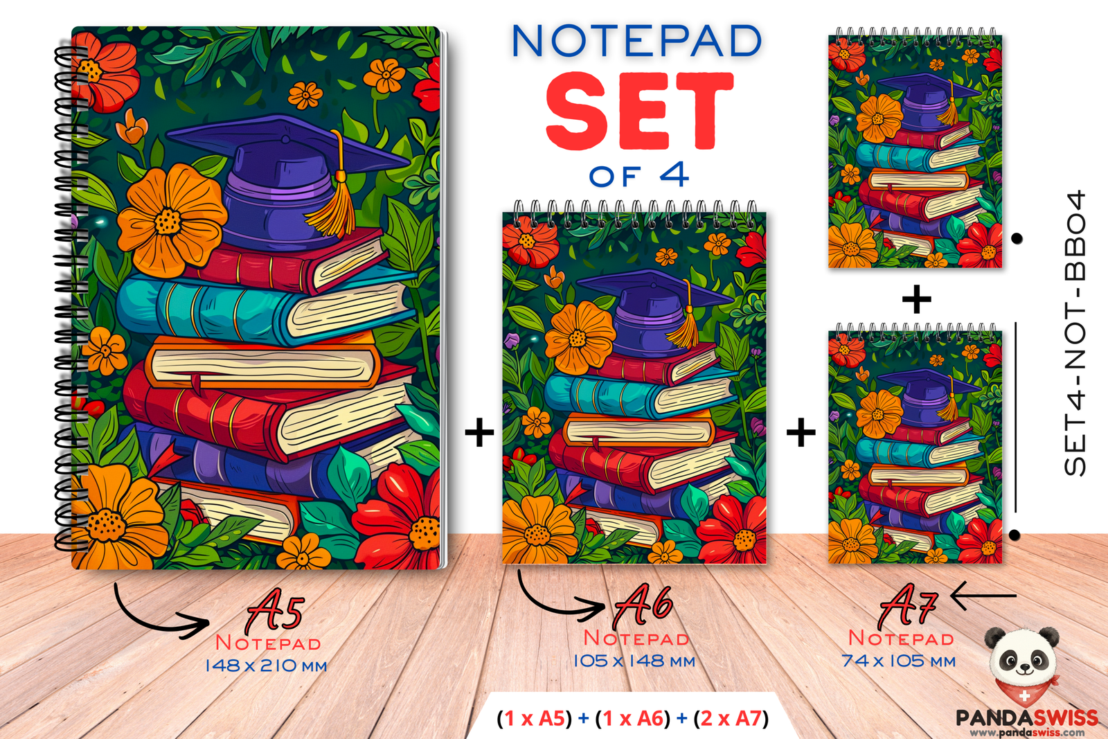 SET4-NOT-BB04 SET4-NOT-BB04 - Buch Blumen- Notizbuch - Görsel 1