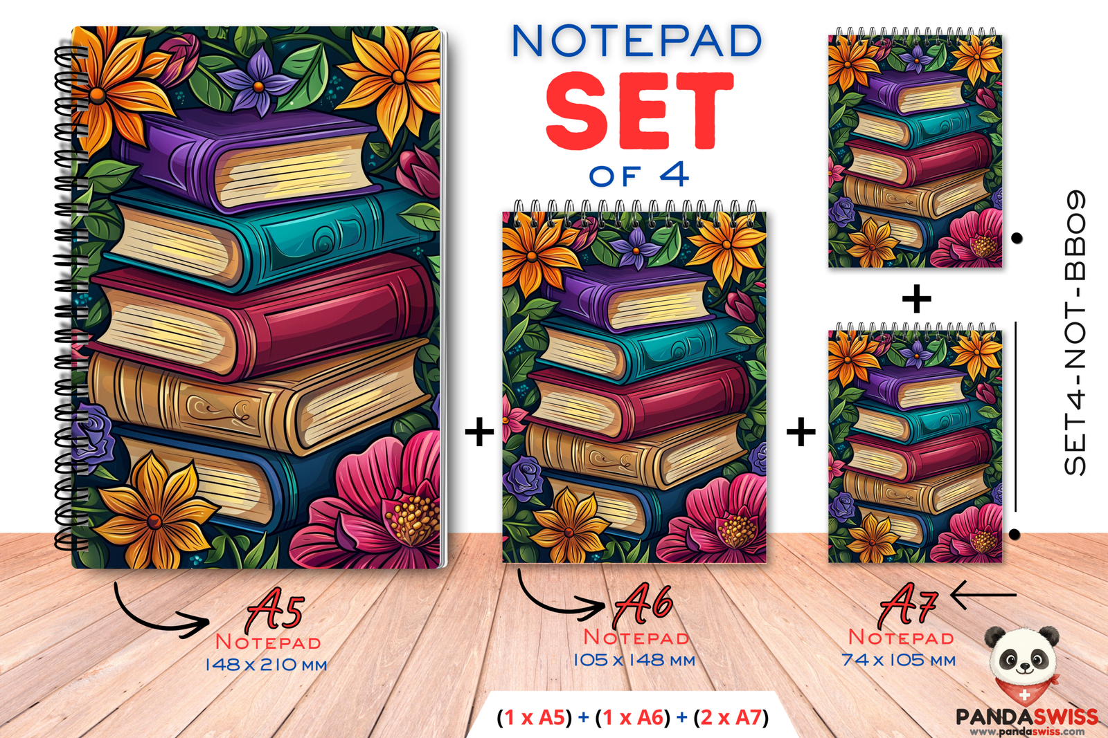 SET4-NOT-BB09 SET4-NOT-BB09 - Buch Blumen- Notizbuch - Görsel 1