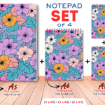 SET4-NOT-BU08  - Blumen- Notizbuch